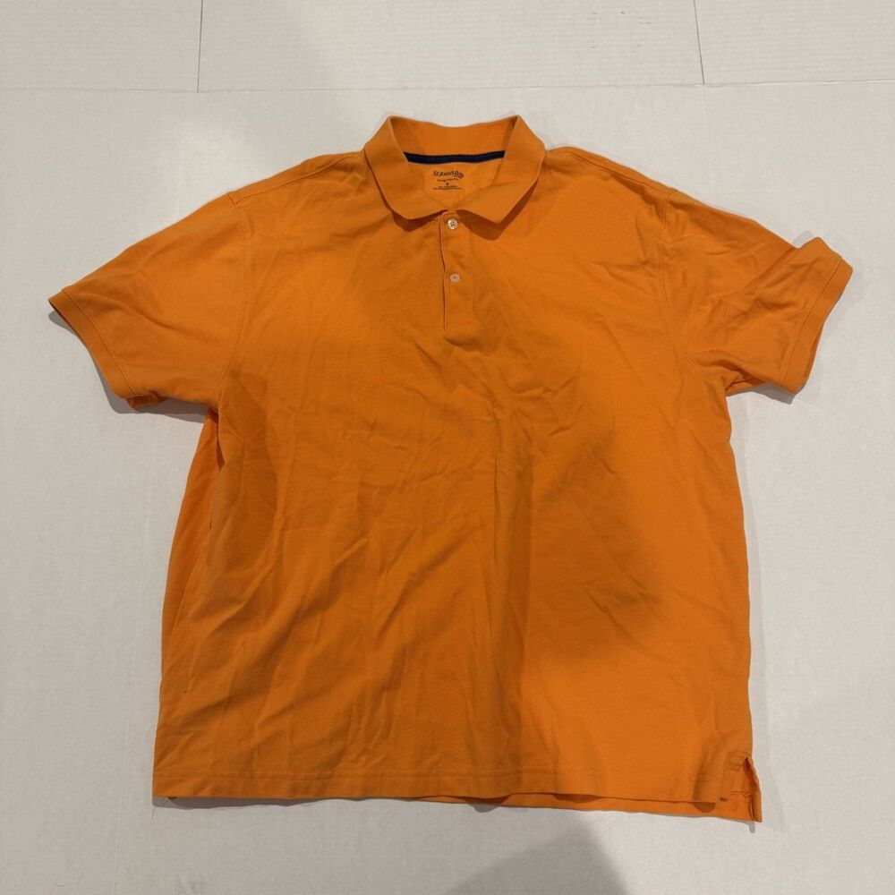 St. John's Bay Heritage Pique Polo Shirt Mens XL Orange Short Sleeve Cotton